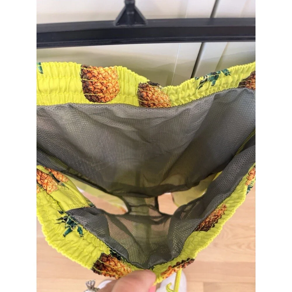 Old Navy Men's Large Pineapple Print Swim Trunks Mesh Liner 40+ UV New with NWT